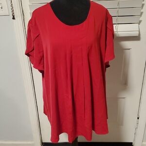 Bestbee Chic Red Women's Short Sleeve Blouse